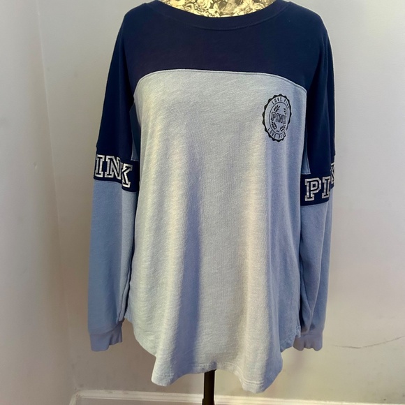 Pink Victoria’s Secret Blue Long Sleeve T-Shirt Size Large - Picture 3 of 6